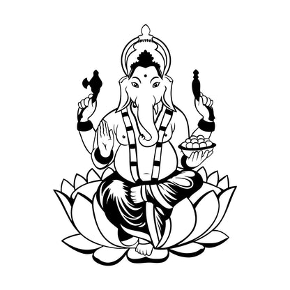 Wall Decals Paster Paper India Hinduism Elephant God Ganesha Art Decoration