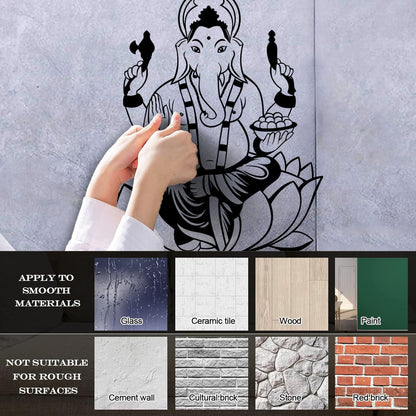 Wall Decals Paster Paper India Hinduism Elephant God Ganesha Art Decoration