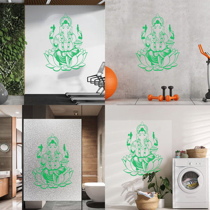 Wall Decals Paster Paper India Hinduism Elephant God Ganesha Art Decoration