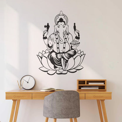 Wall Decals Paster Paper India Hinduism Elephant God Ganesha Art Decoration