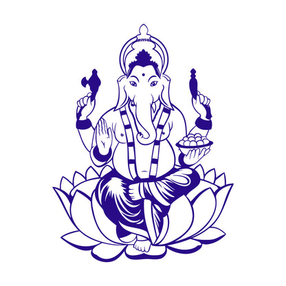 Wall Decals Paster Paper India Hinduism Elephant God Ganesha Art Decoration