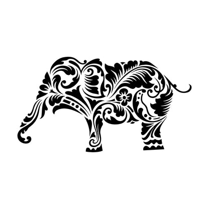 Vinyl Wall Stickers Indian Elephant Animal Hindu Buddhism Wall Beautification