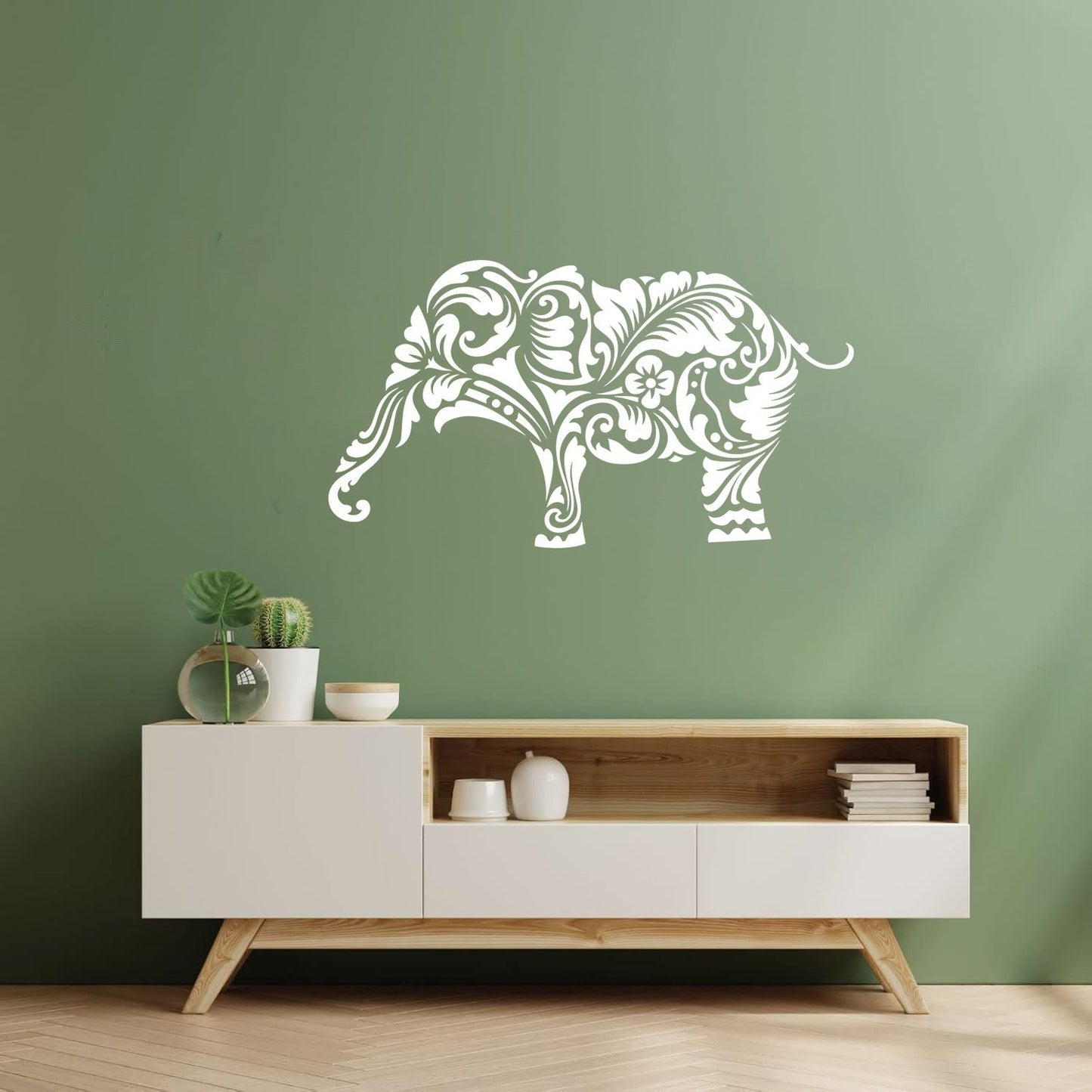 Vinyl Wall Stickers Indian Elephant Animal Hindu Buddhism Wall Beautification