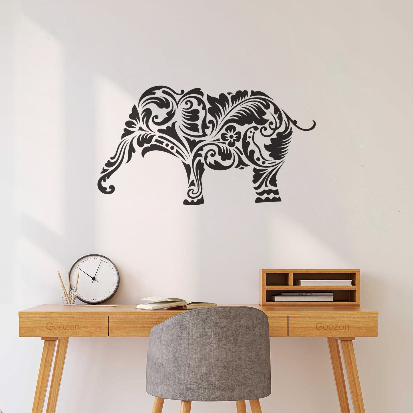 Vinyl Wall Stickers Indian Elephant Animal Hindu Buddhism Wall Beautification