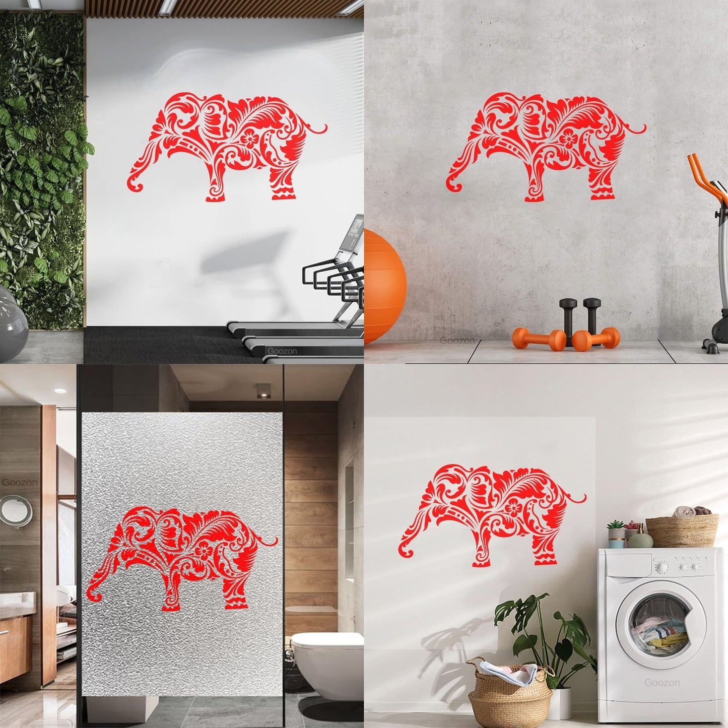 Vinyl Wall Stickers Indian Elephant Animal Hindu Buddhism Wall Beautification