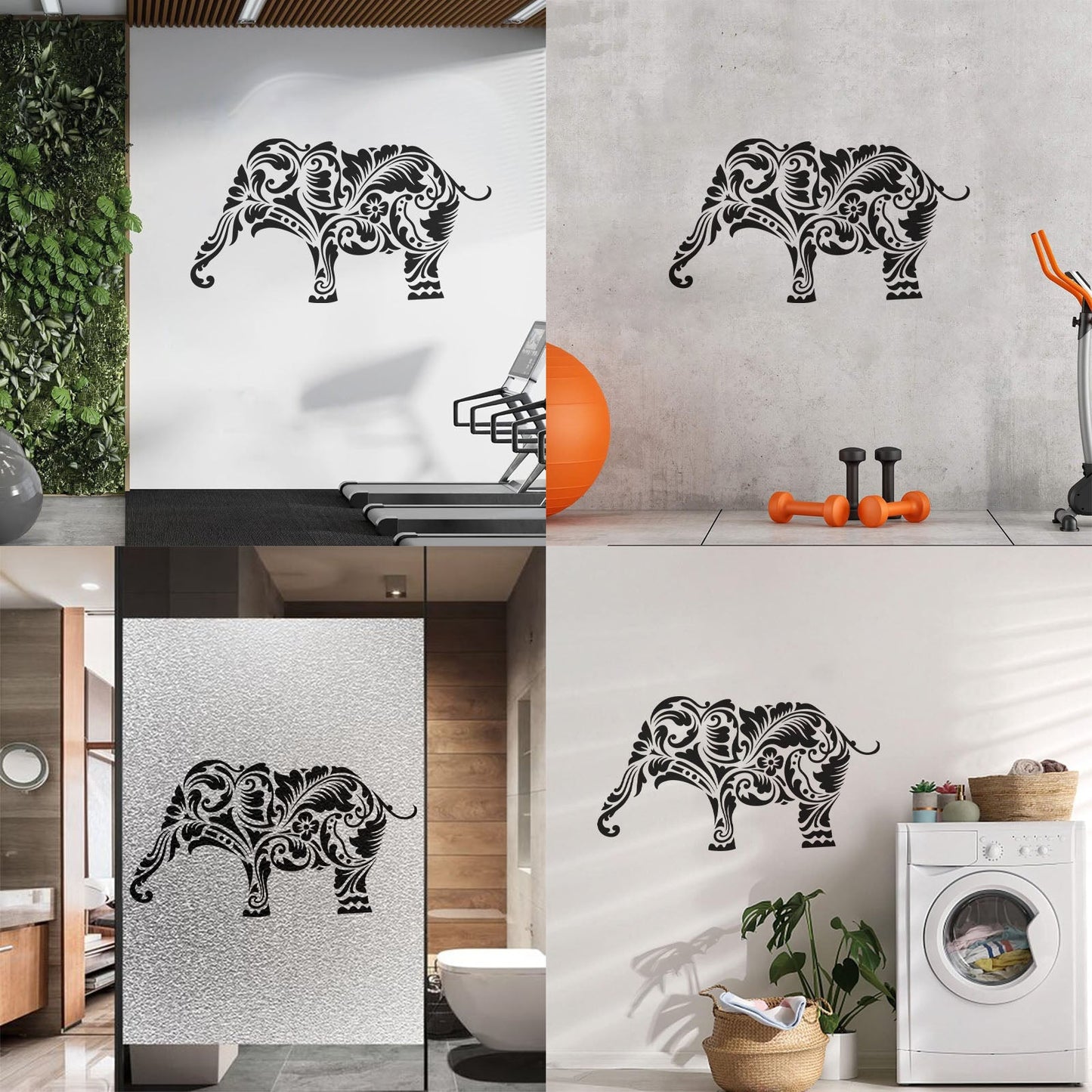 Vinyl Wall Stickers Indian Elephant Animal Hindu Buddhism Wall Beautification