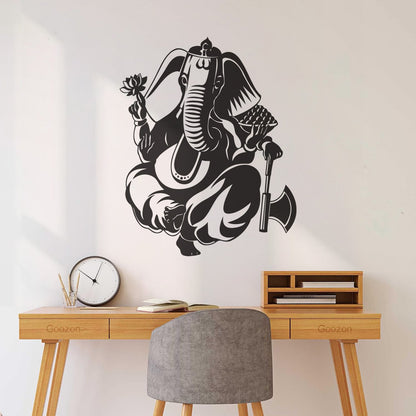Mural And Wall Vinyl Decal Indian God Ganesha Elephant Hinduism Store Decoration
