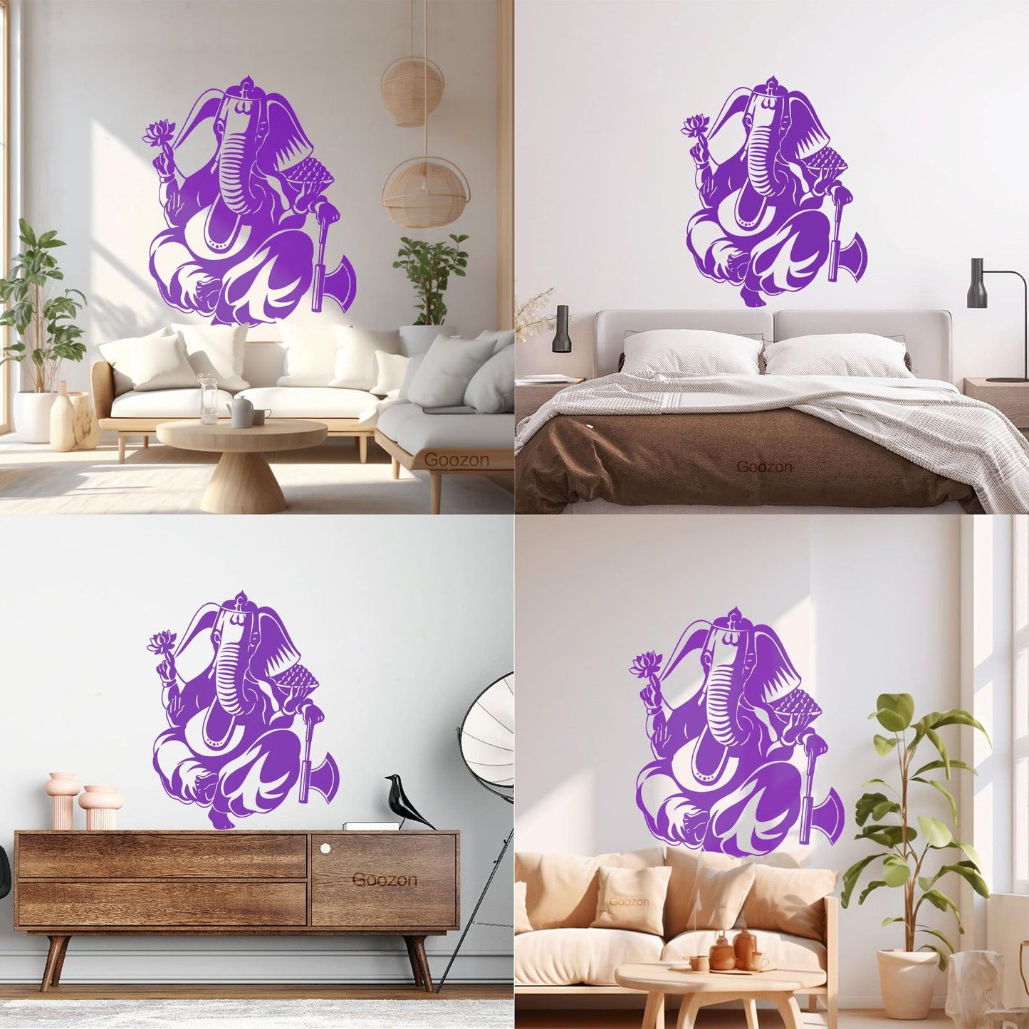 Mural And Wall Vinyl Decal Indian God Ganesha Elephant Hinduism Store Decoration