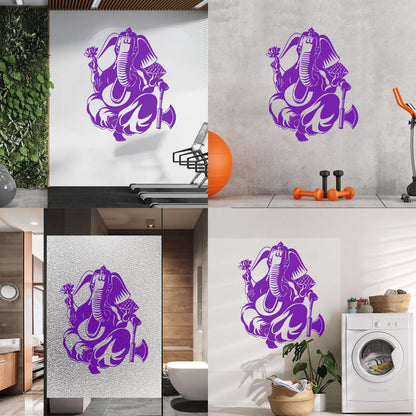 Mural And Wall Vinyl Decal Indian God Ganesha Elephant Hinduism Store Decoration