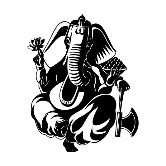 Mural And Wall Vinyl Decal Indian God Ganesha Elephant Hinduism Store Decoration