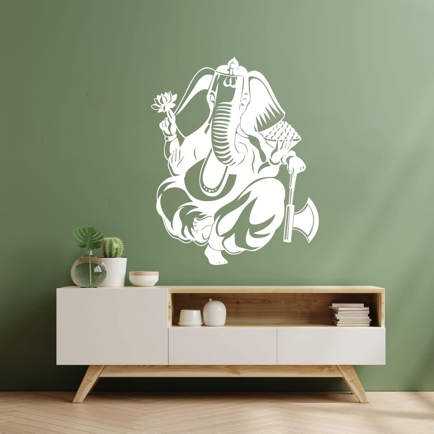 Mural And Wall Vinyl Decal Indian God Ganesha Elephant Hinduism Store Decoration