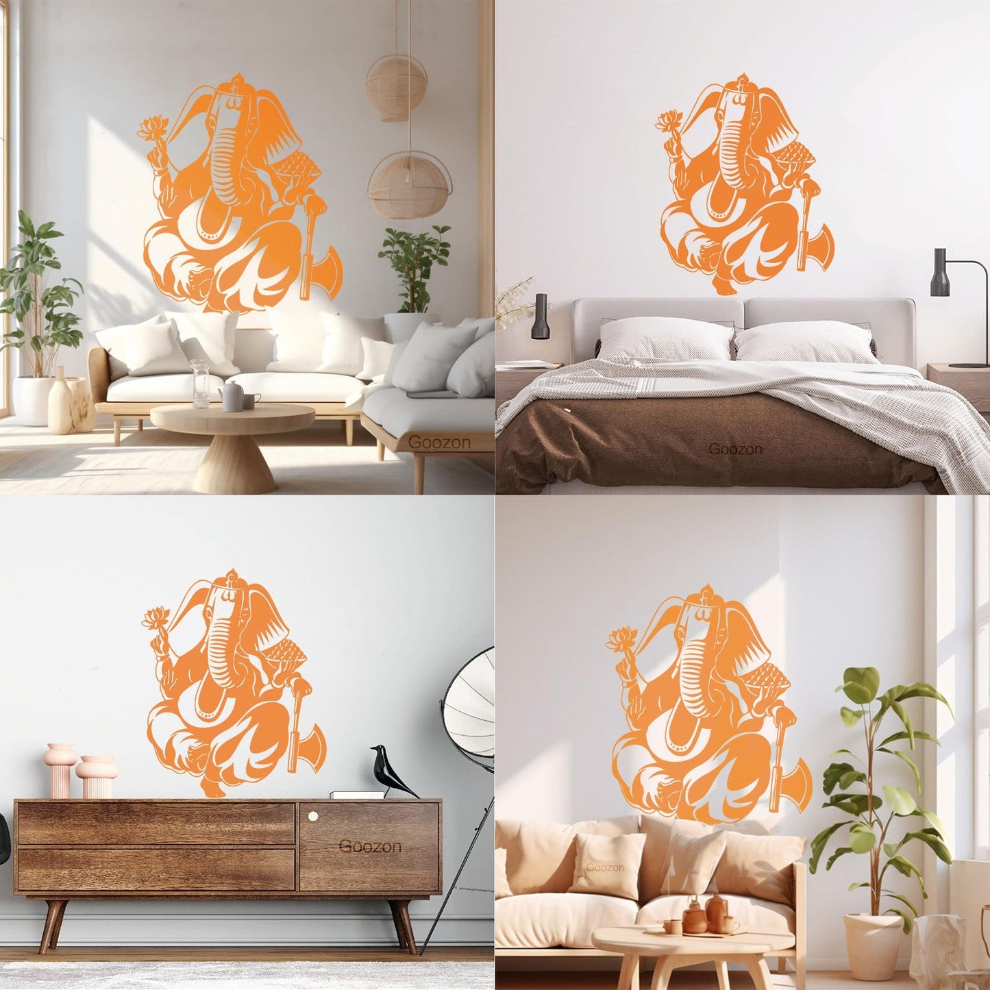 Mural And Wall Vinyl Decal Indian God Ganesha Elephant Hinduism Store Decoration