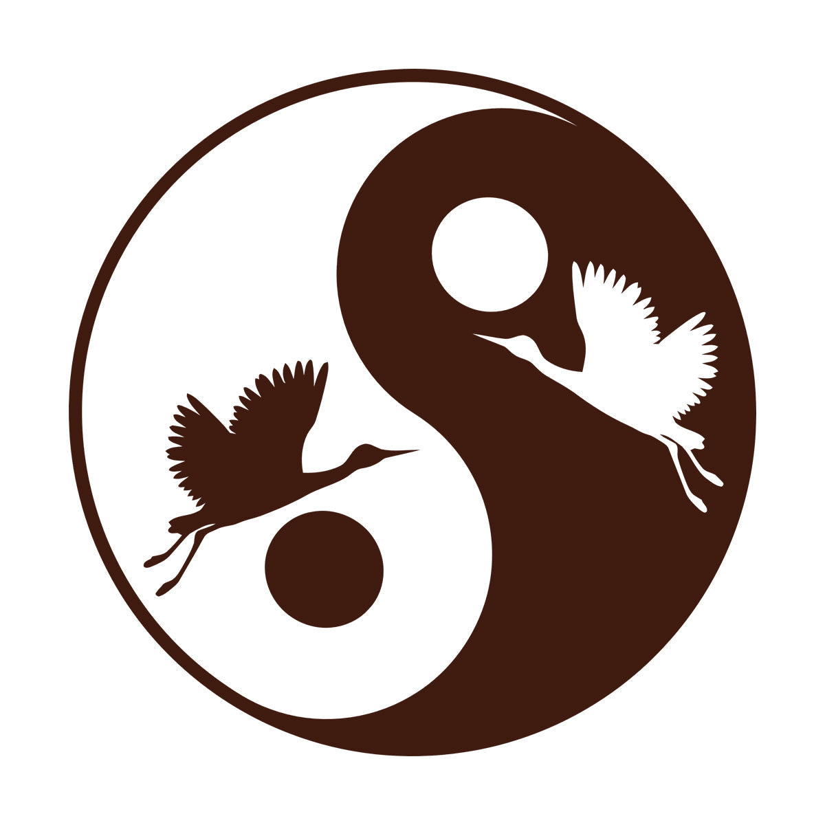 Wall Decals Pvc Japanese Asiatic Bird Stork Yin Yang Symbol Multiple Size Options