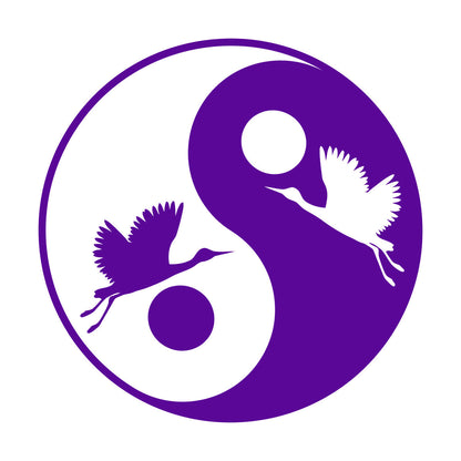 Wall Decals Pvc Japanese Asiatic Bird Stork Yin Yang Symbol Multiple Size Options