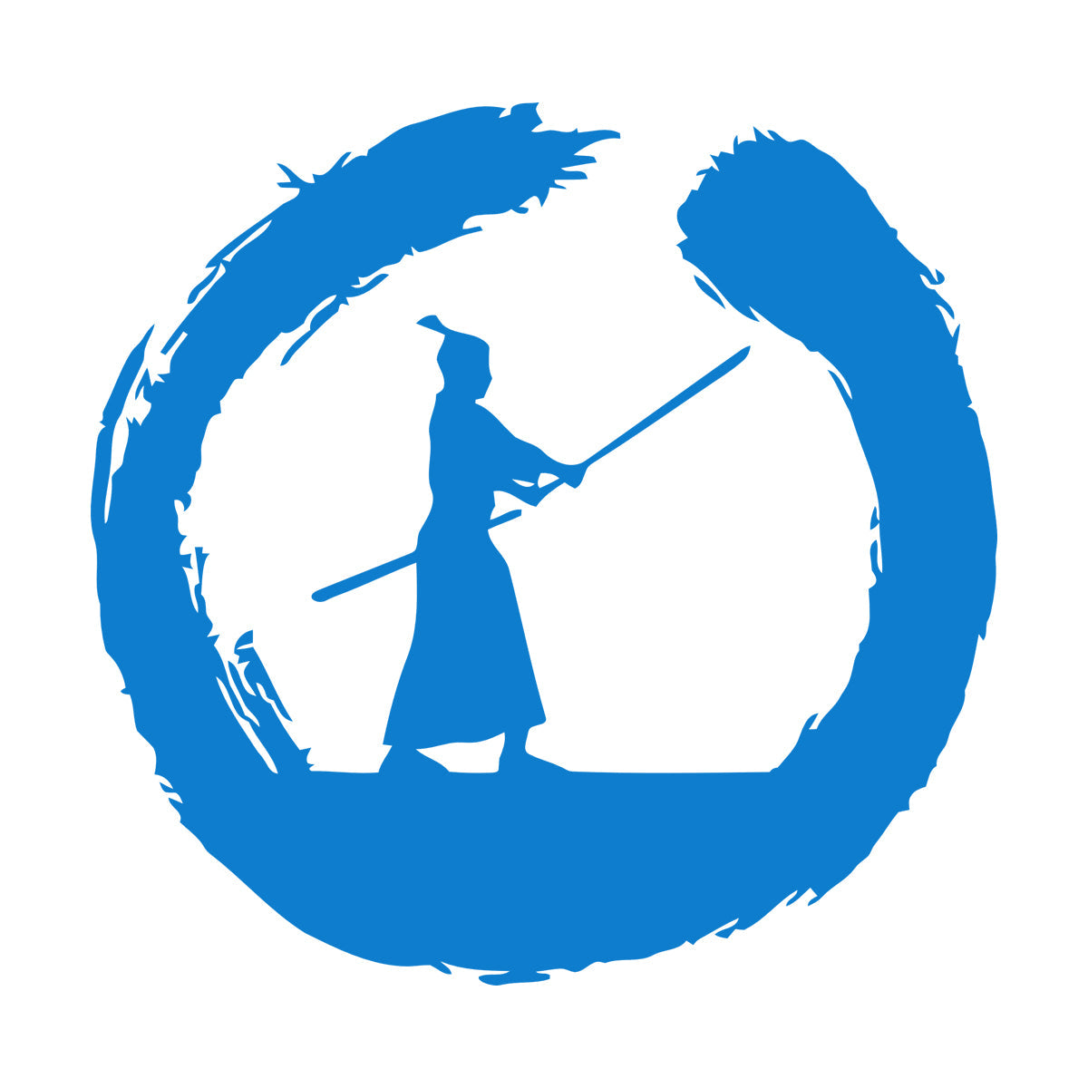Japanese Samurai Warrior Circle Enso Zen Asian Wall Decals Paster Paper It Won'T Fall Off