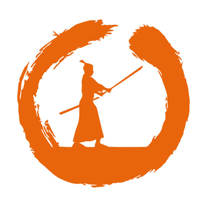 Japanese Samurai Warrior Circle Enso Zen Asian Wall Decals Paster Paper It Won'T Fall Off
