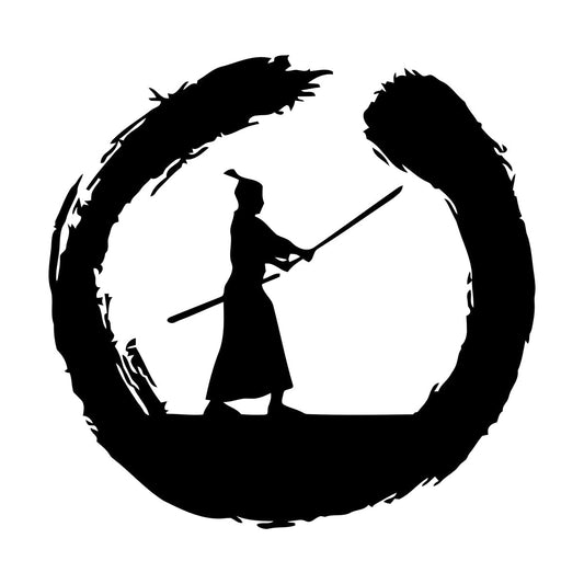 Japanese Samurai Warrior Circle Enso Zen Asian Wall Decals Paster Paper It Won'T Fall Off