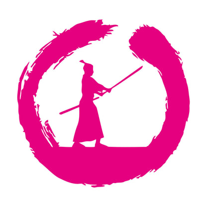 Japanese Samurai Warrior Circle Enso Zen Asian Wall Decals Paster Paper It Won'T Fall Off