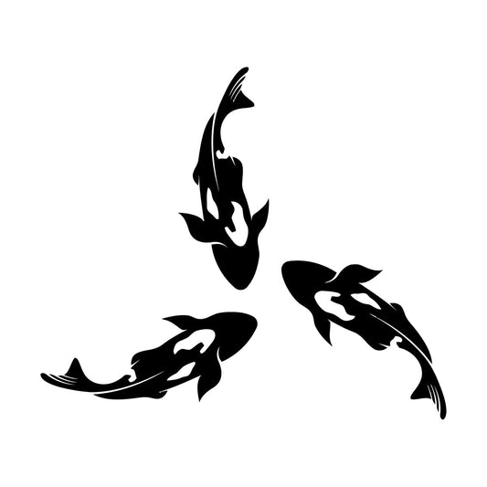 Lettering Stickers Koi Carp Fish Asian Style Easy Installation