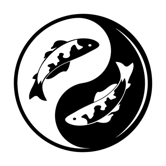 Wall Decals Koi Fish Yin Yang Zen Asian Fishes Yoga Symbol Waterproof