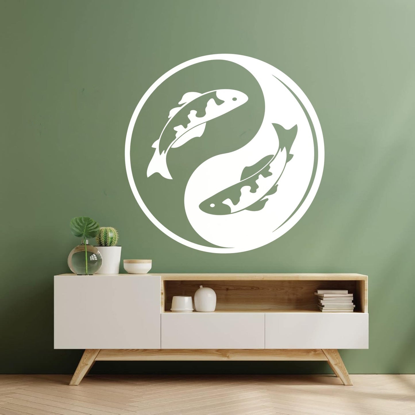 Wall Decals Koi Fish Yin Yang Zen Asian Fishes Yoga Symbol Waterproof