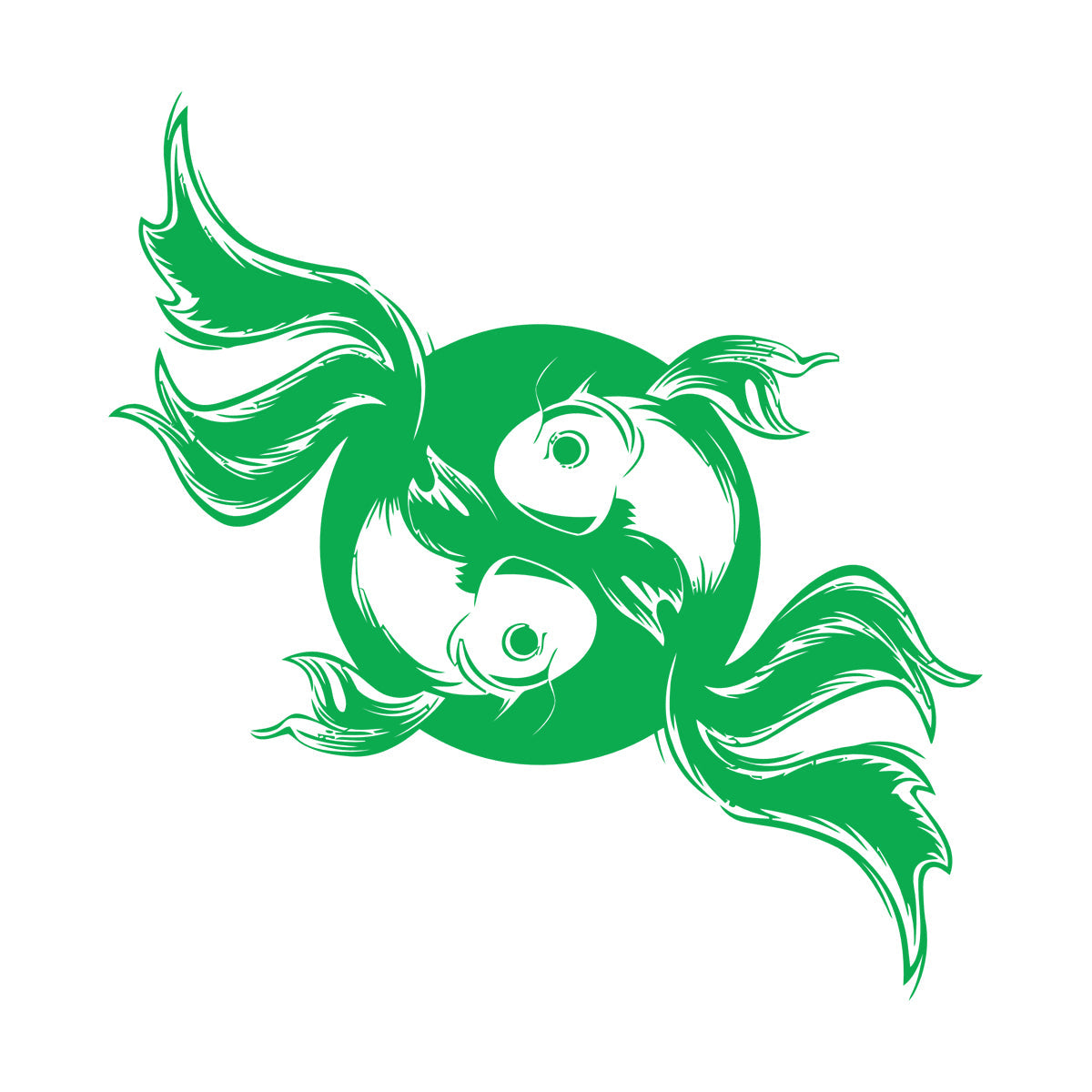 Engraving Decals Koi Carp Japanese Fish Asian Style Yin Yang Personalized Customization