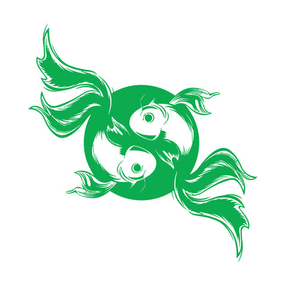 Engraving Decals Koi Carp Japanese Fish Asian Style Yin Yang Personalized Customization