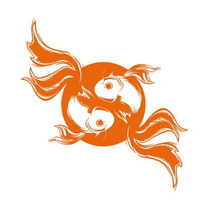 Engraving Decals Koi Carp Japanese Fish Asian Style Yin Yang Personalized Customization