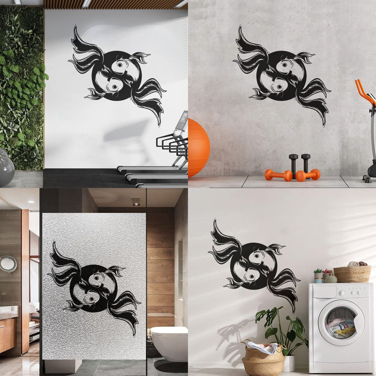 Engraving Decals Koi Carp Japanese Fish Asian Style Yin Yang Personalized Customization