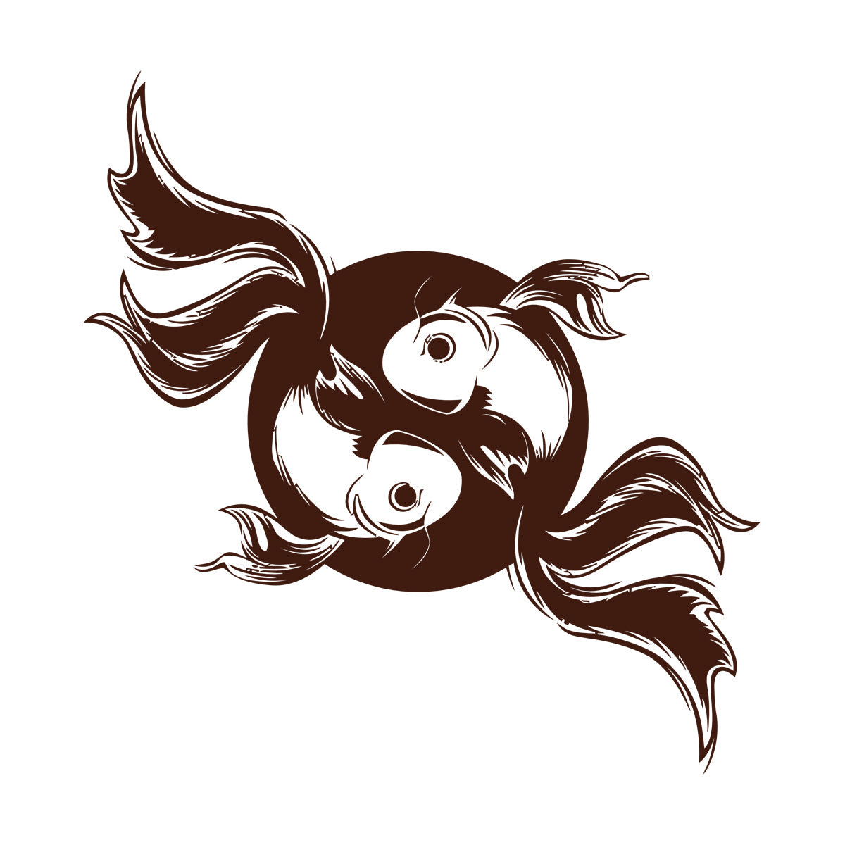 Engraving Decals Koi Carp Japanese Fish Asian Style Yin Yang Personalized Customization