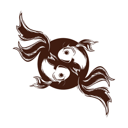 Engraving Decals Koi Carp Japanese Fish Asian Style Yin Yang Personalized Customization