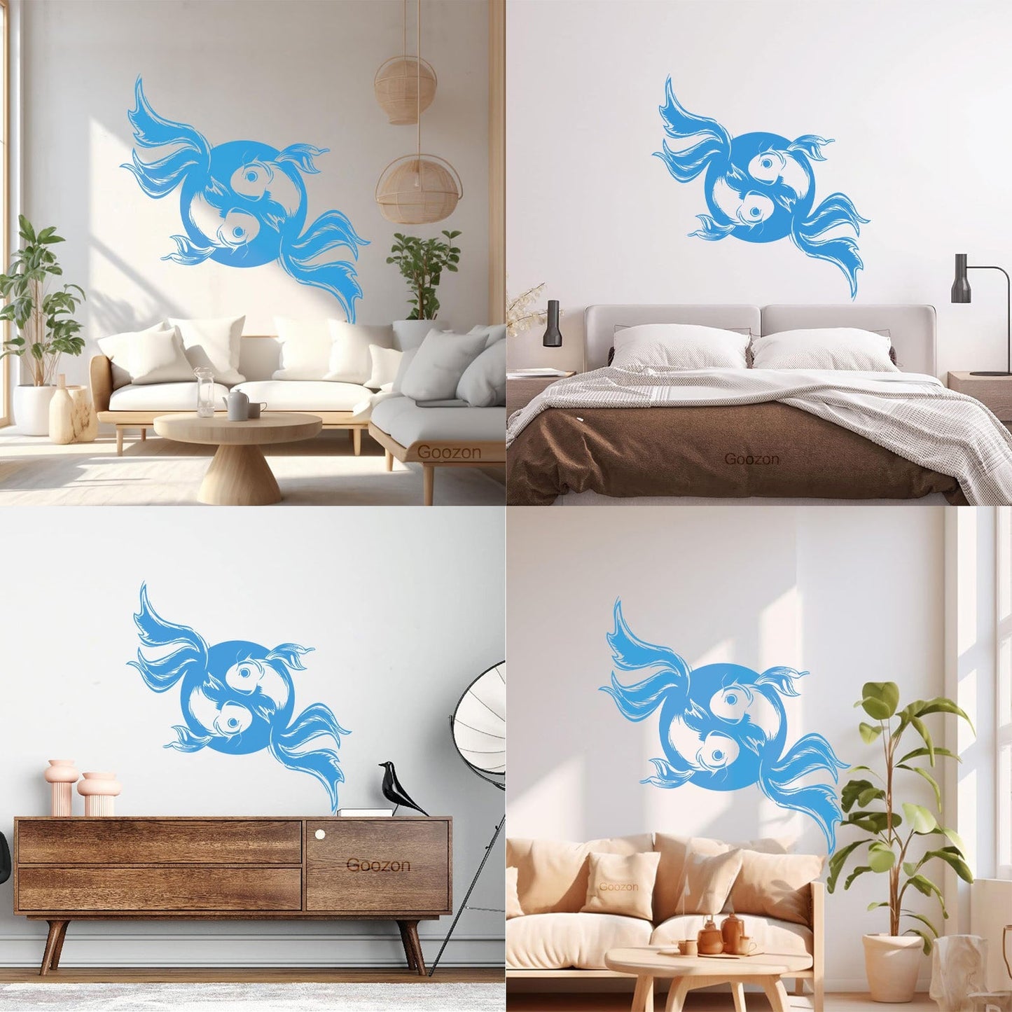 Engraving Decals Koi Carp Japanese Fish Asian Style Yin Yang Personalized Customization