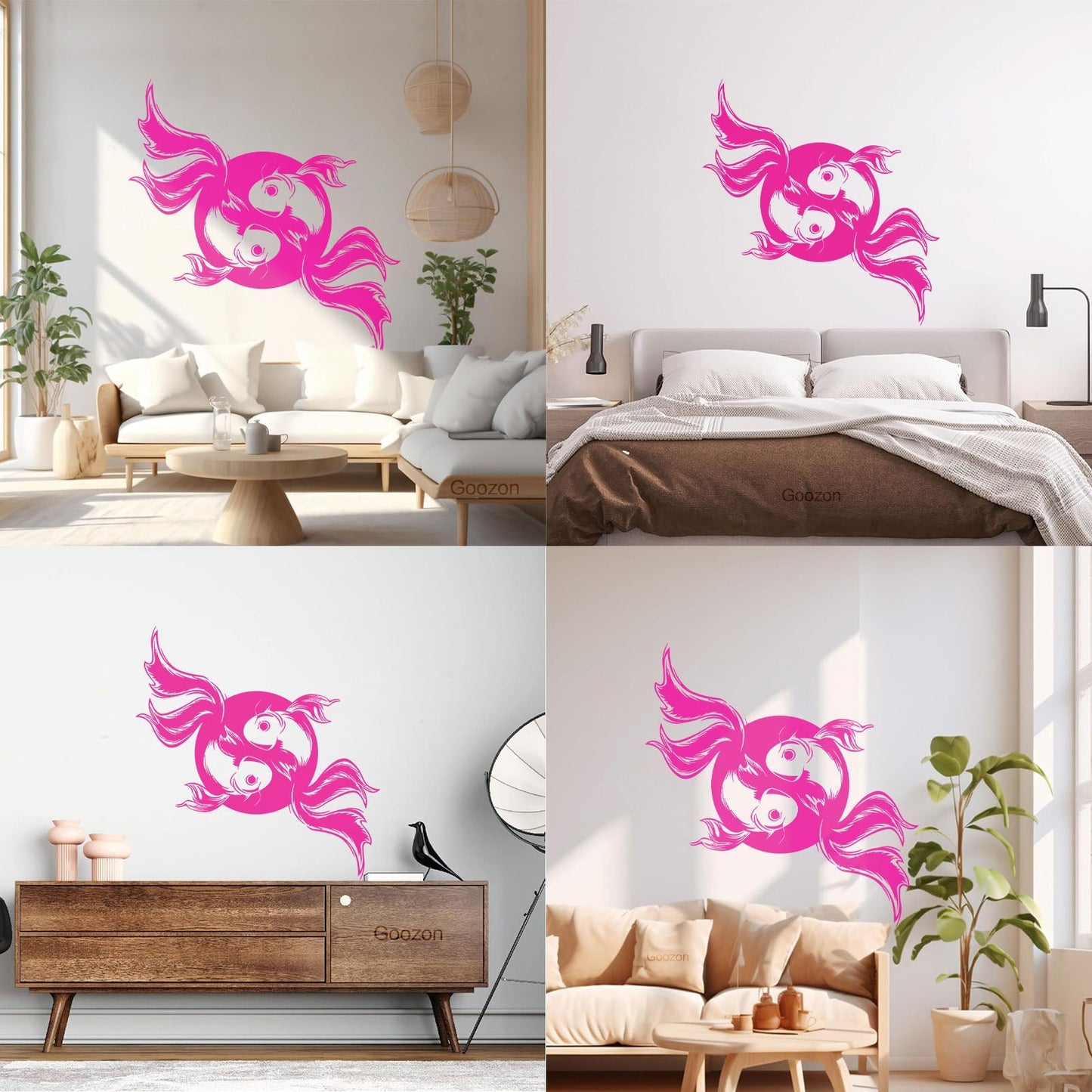 Engraving Decals Koi Carp Japanese Fish Asian Style Yin Yang Personalized Customization