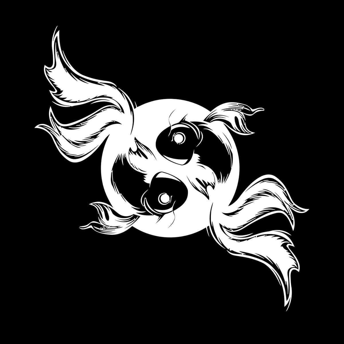 Engraving Decals Koi Carp Japanese Fish Asian Style Yin Yang Personalized Customization