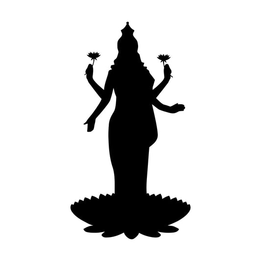 Mural And Wall Vinyl Decal Lakshmi Goddess Hinduism Hindu God Lotus Can Modify And Add Information