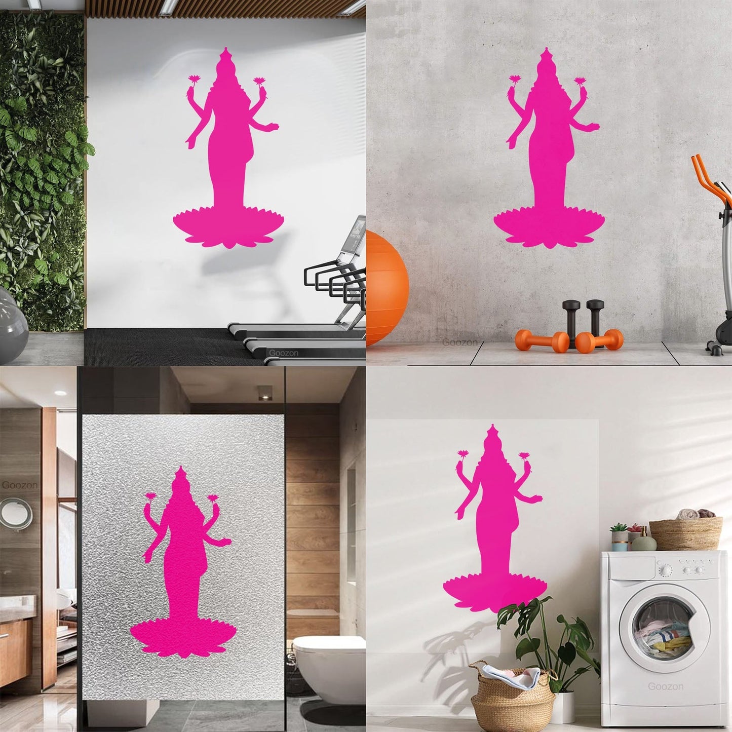 Mural And Wall Vinyl Decal Lakshmi Goddess Hinduism Hindu God Lotus Can Modify And Add Information