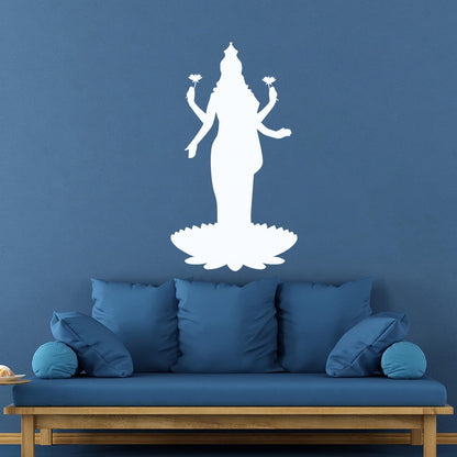 Mural And Wall Vinyl Decal Lakshmi Goddess Hinduism Hindu God Lotus Can Modify And Add Information