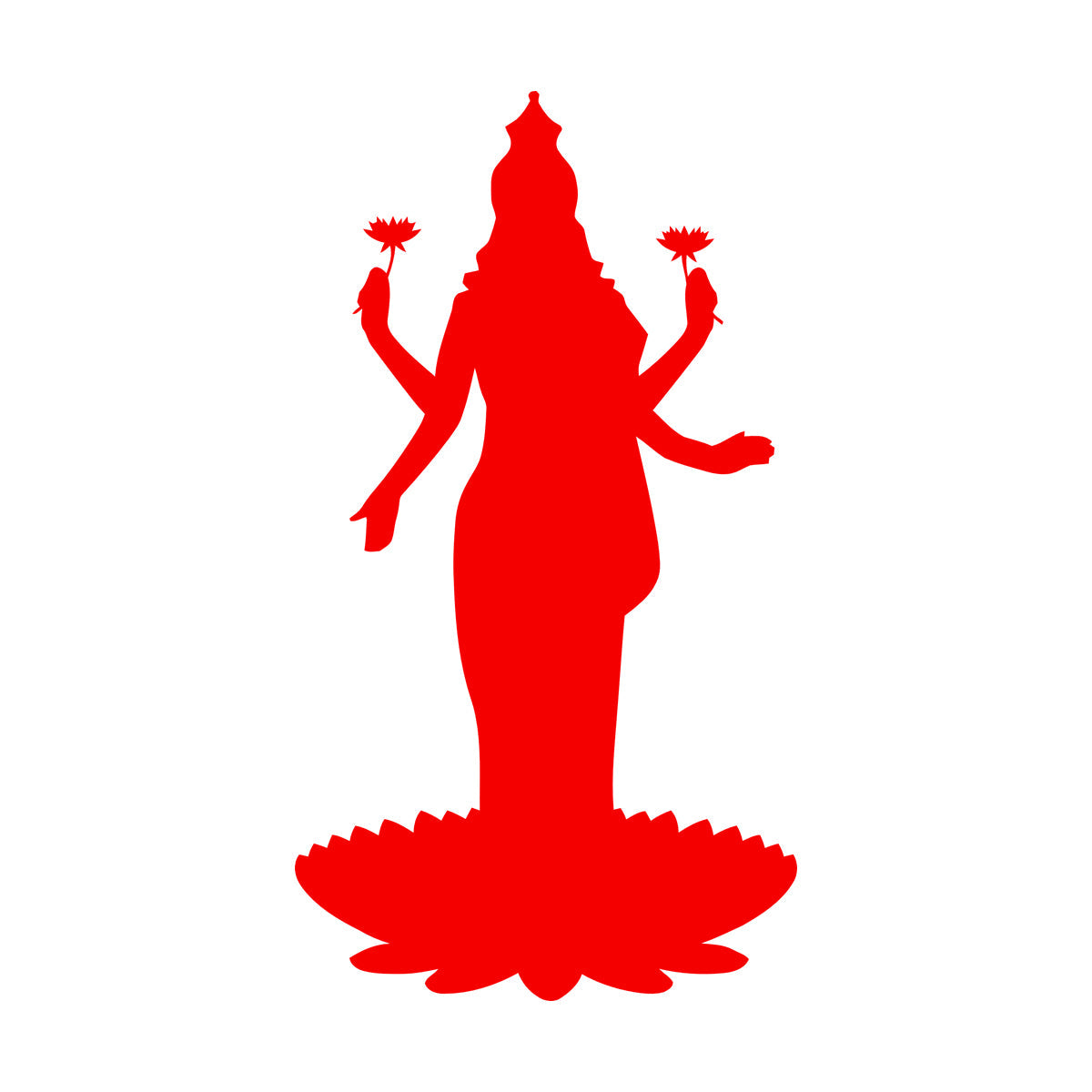 Mural And Wall Vinyl Decal Lakshmi Goddess Hinduism Hindu God Lotus Can Modify And Add Information