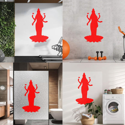 Mural And Wall Vinyl Decal Lakshmi Goddess Hinduism Hindu God Lotus Can Modify And Add Information