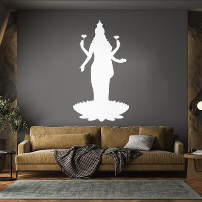 Mural And Wall Vinyl Decal Lakshmi Goddess Hinduism Hindu God Lotus Can Modify And Add Information