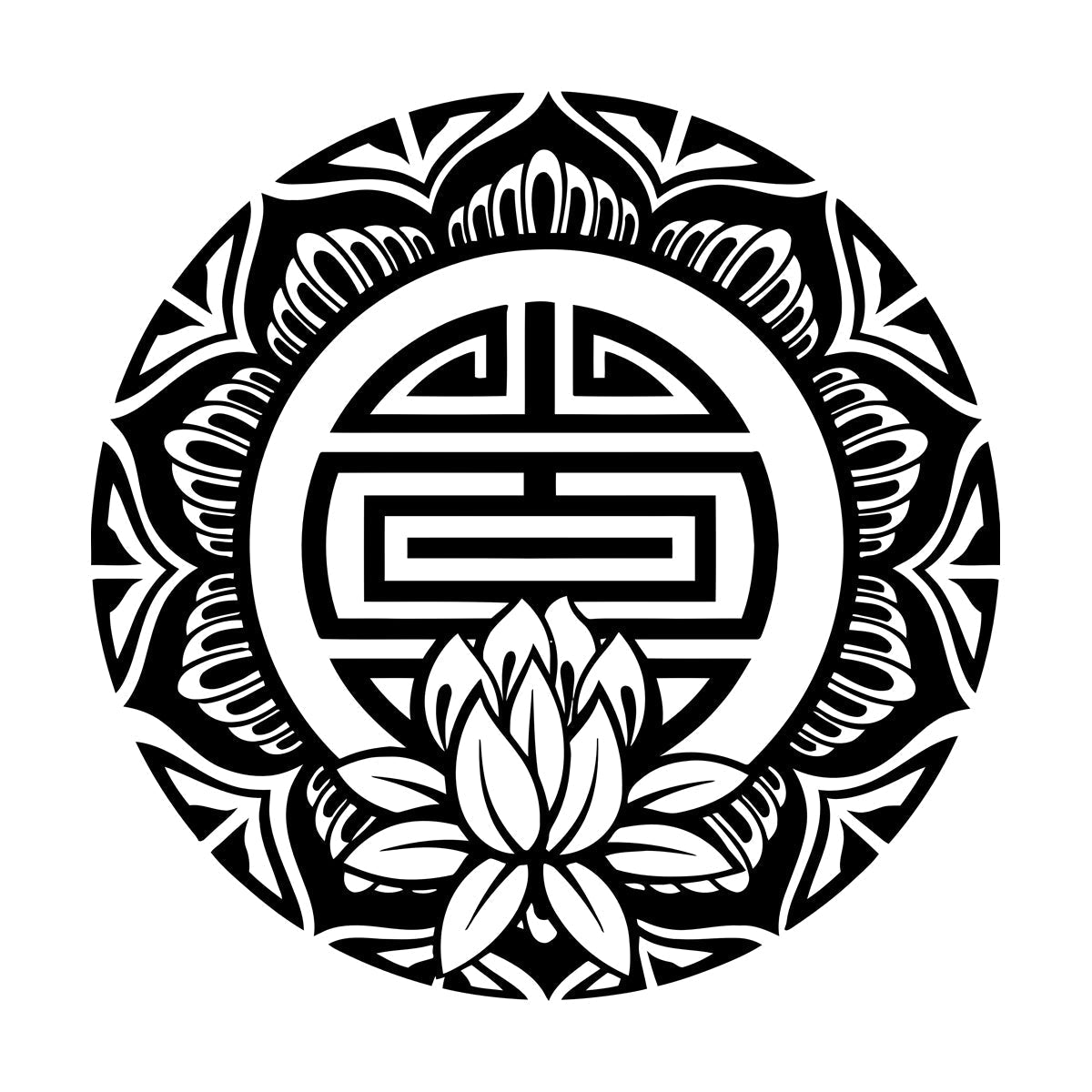 Vinyl Wall Decals Lotus Mandala Amulet Hinduism Buddhism Art Mural Painting
