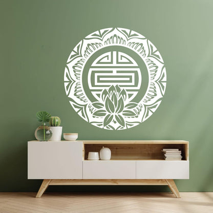 Vinyl Wall Decals Lotus Mandala Amulet Hinduism Buddhism Art Mural Painting
