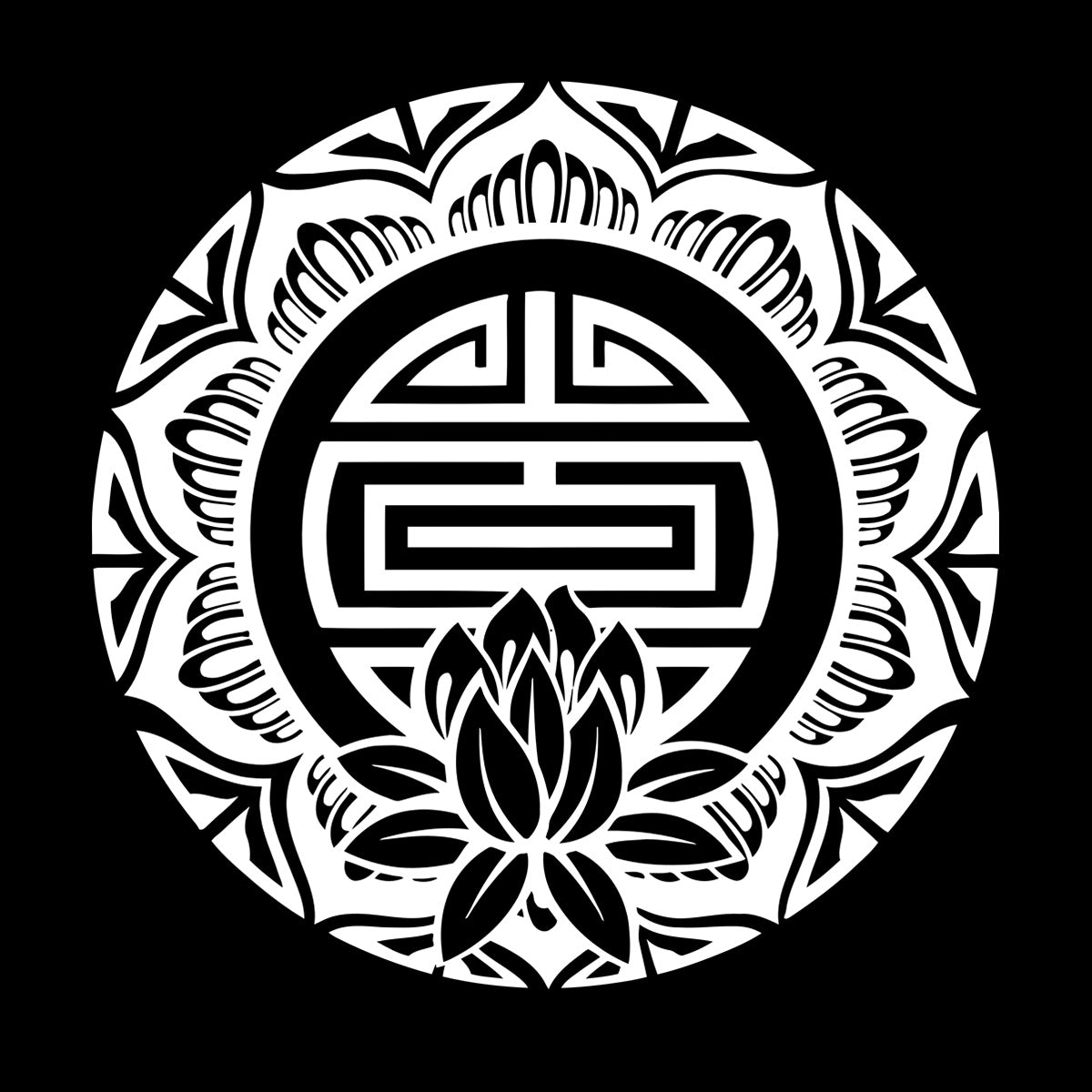 Vinyl Wall Decals Lotus Mandala Amulet Hinduism Buddhism Art Mural Painting