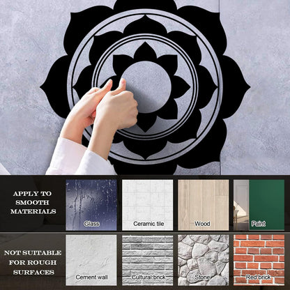 Engraving Decals Lotus Mandala Buddhism Multiple Size Options