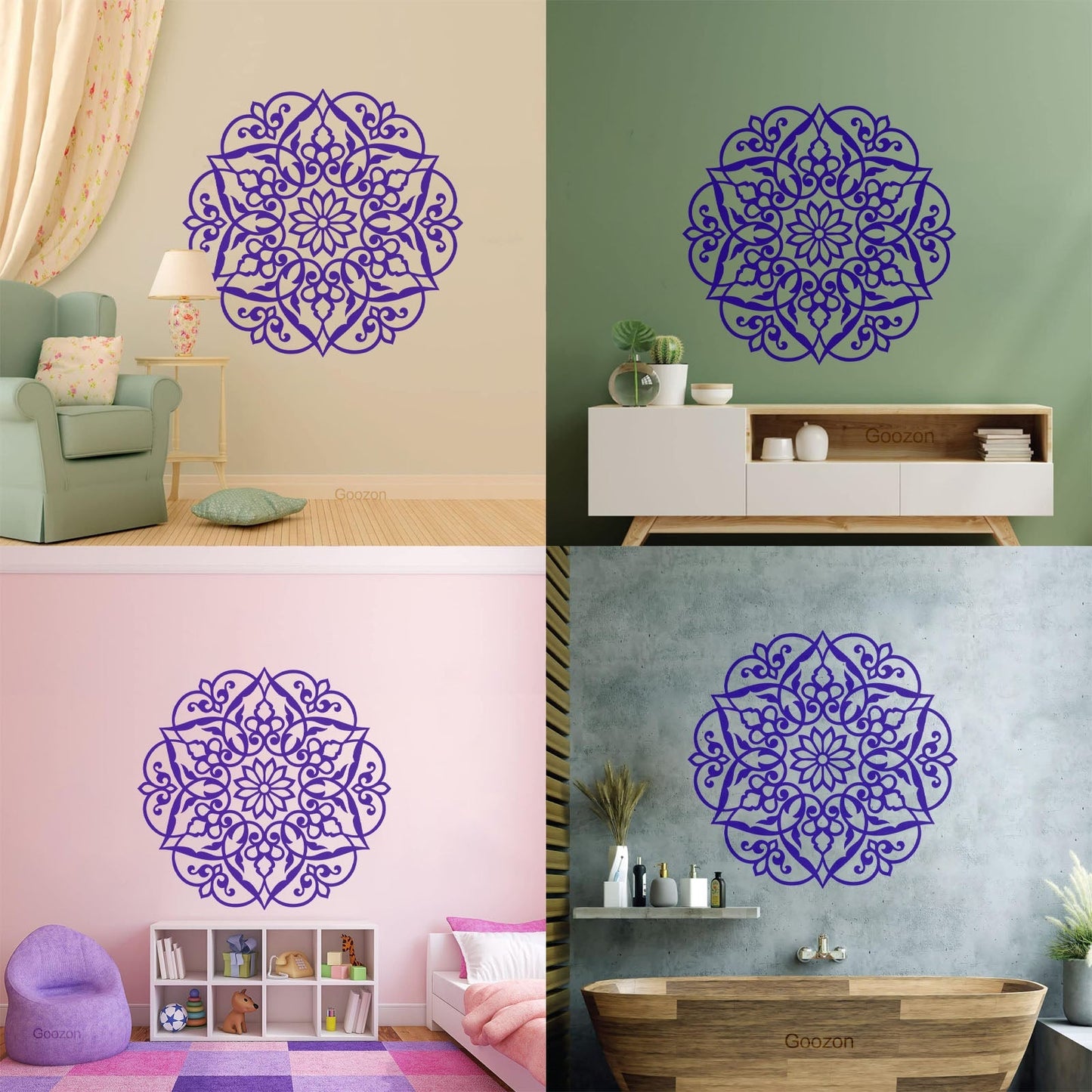 Wall Stickers Paster Paper Lotus Mandala Ornament Buddhism It Won'T Fall Off