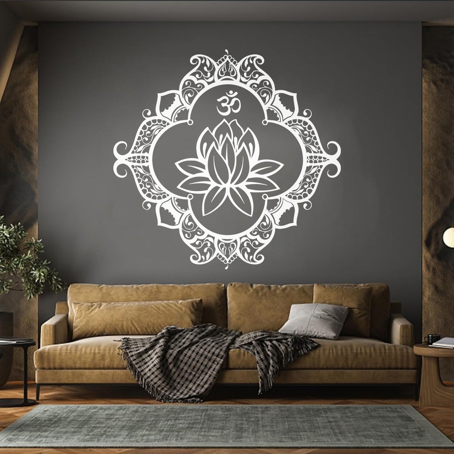 Wall Vinyl Sticker Decor Lotus Mandala Ornament Buddhism Personalized Customization