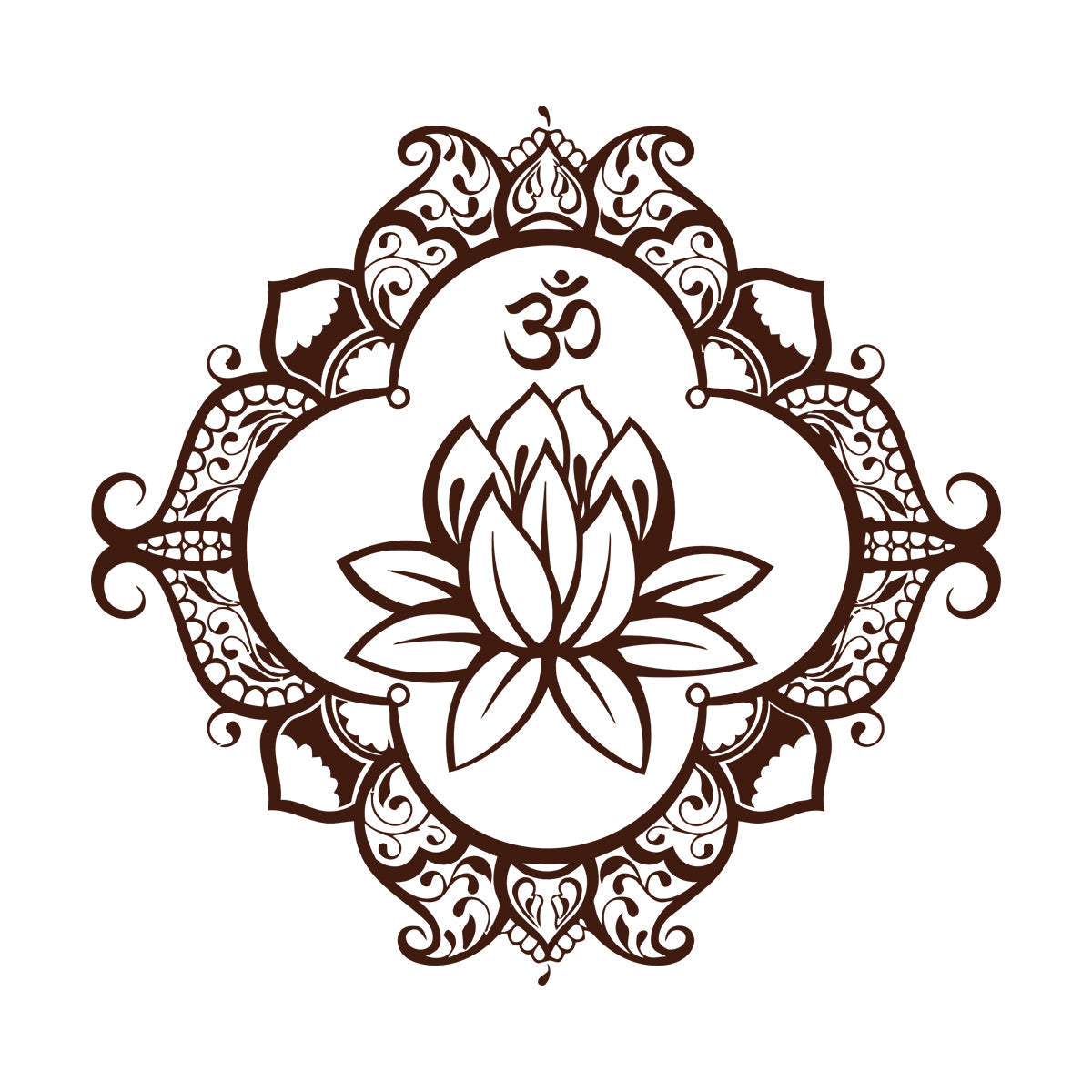 Wall Vinyl Sticker Decor Lotus Mandala Ornament Buddhism Personalized Customization