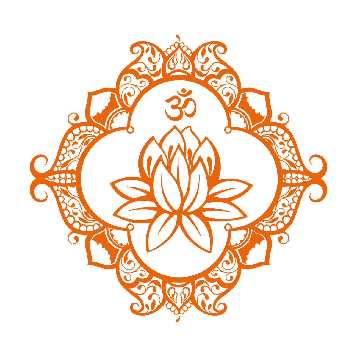 Wall Vinyl Sticker Decor Lotus Mandala Ornament Buddhism Personalized Customization