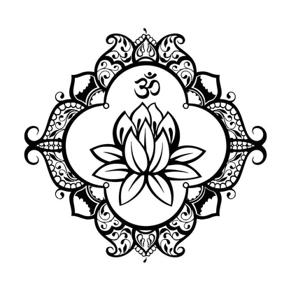 Wall Vinyl Sticker Decor Lotus Mandala Ornament Buddhism Personalized Customization