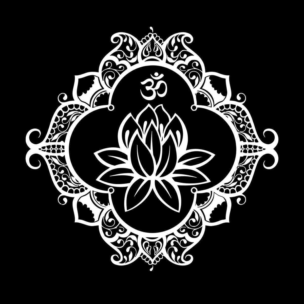 Wall Vinyl Sticker Decor Lotus Mandala Ornament Buddhism Personalized Customization